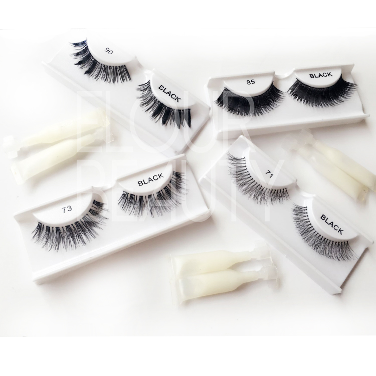 Gold cheap eyelashes with best eyelash glue ES77